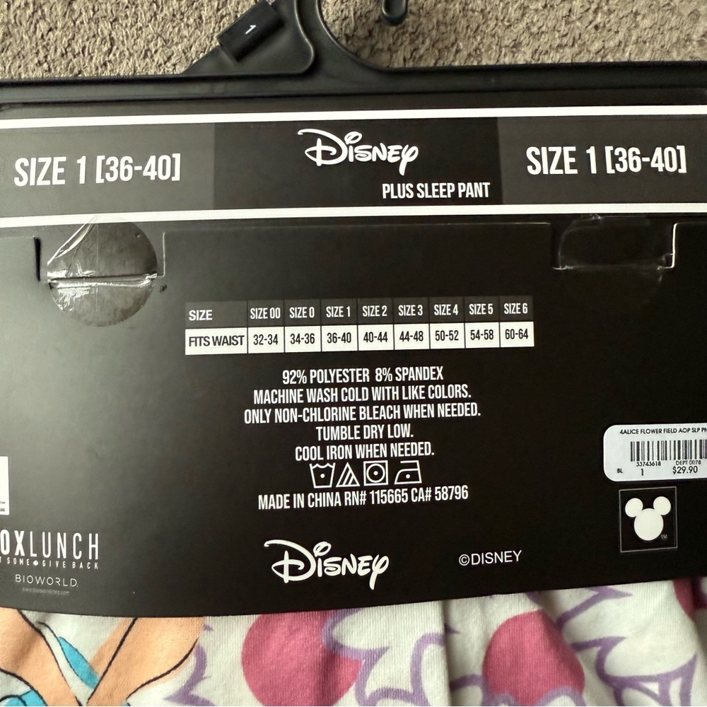 NEW Disney Alice in Wonderland Soft Sleep Pants Pajama Bottoms Size 14 / 16 - Picture 3 of 5